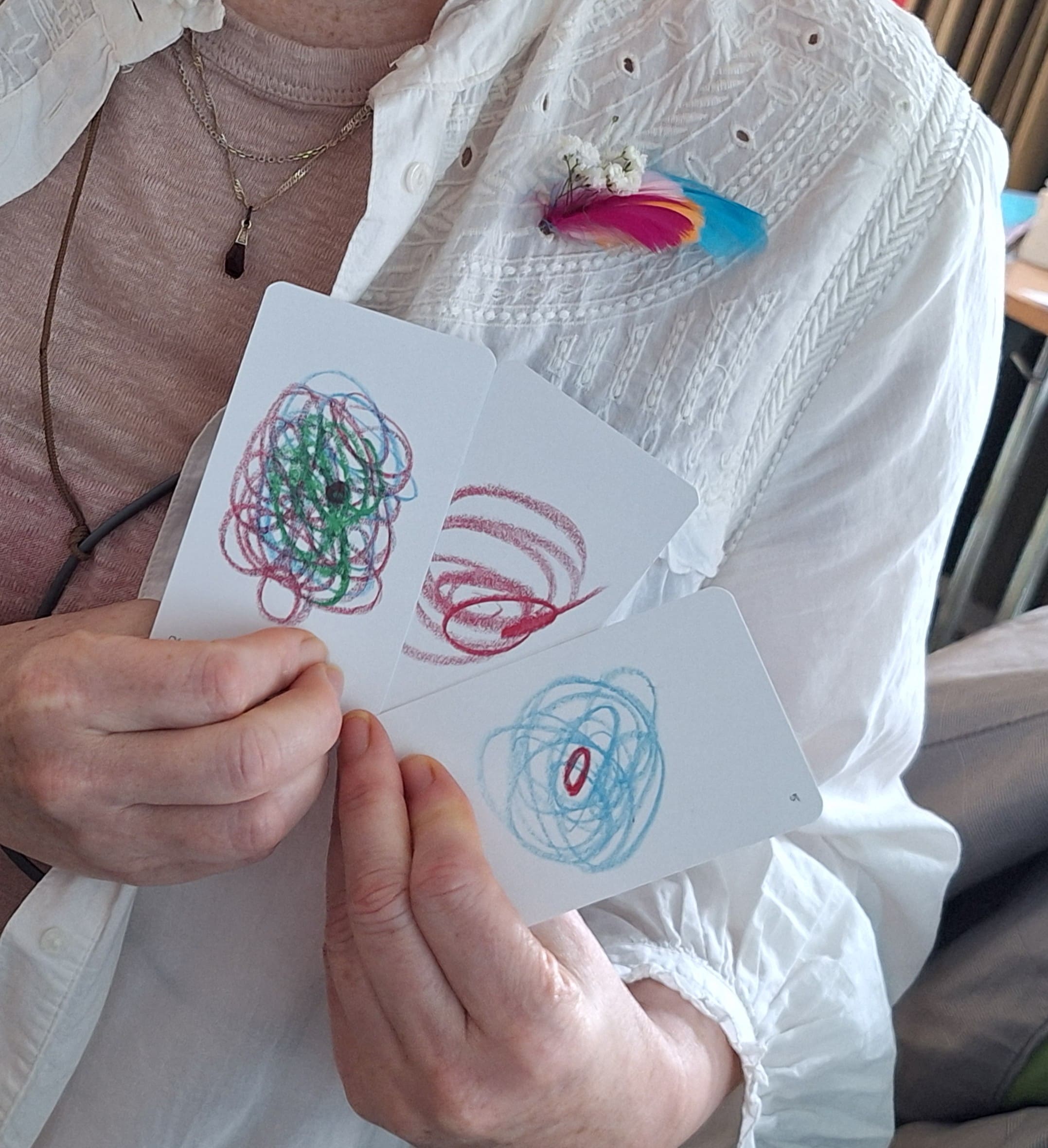 עבודה על חולצה בהשראת קלפי פוקוס לנפש